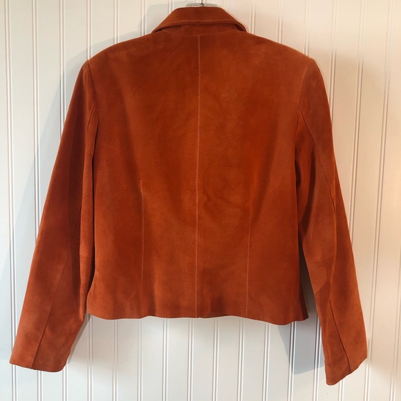 REVUE Suede Leather Jacket Autumn Orange - Picture 6 of 8